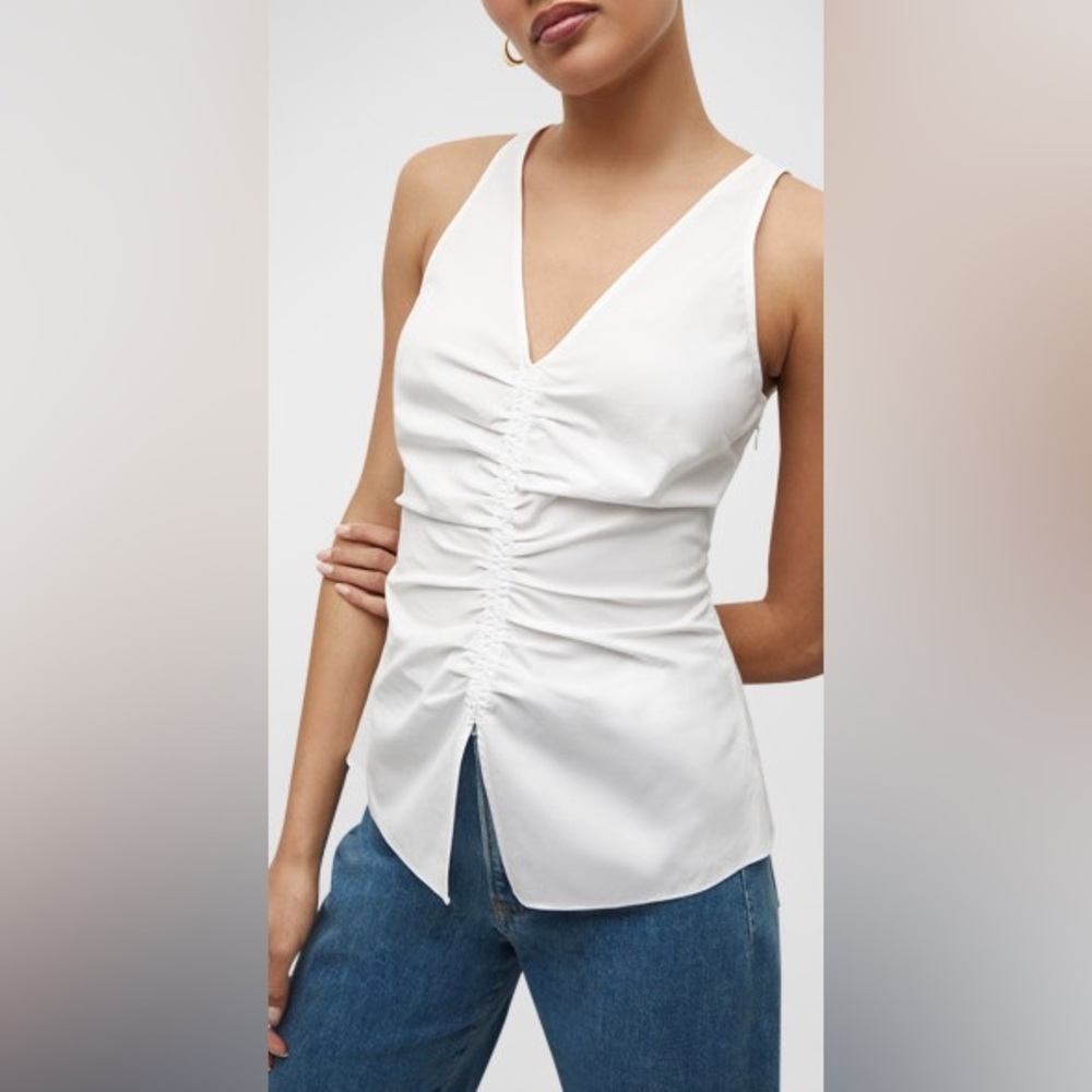 Veronica Beard Oya Tailored Stretch Cotton Tank Top Veronica Beard $298.00